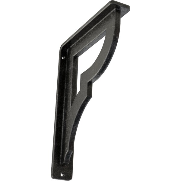 Ekena Millwork Bradford Wrought Iron Bracket, (Single center brace), Antiqued Silver 1 1/2"W x 5 1/2"D x 8"H BKTM01X05X08SBRASV - main